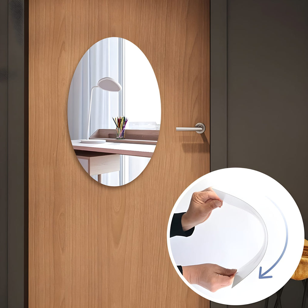 Unbreakable Acrylic Oval Mirror (Self Adhesive).