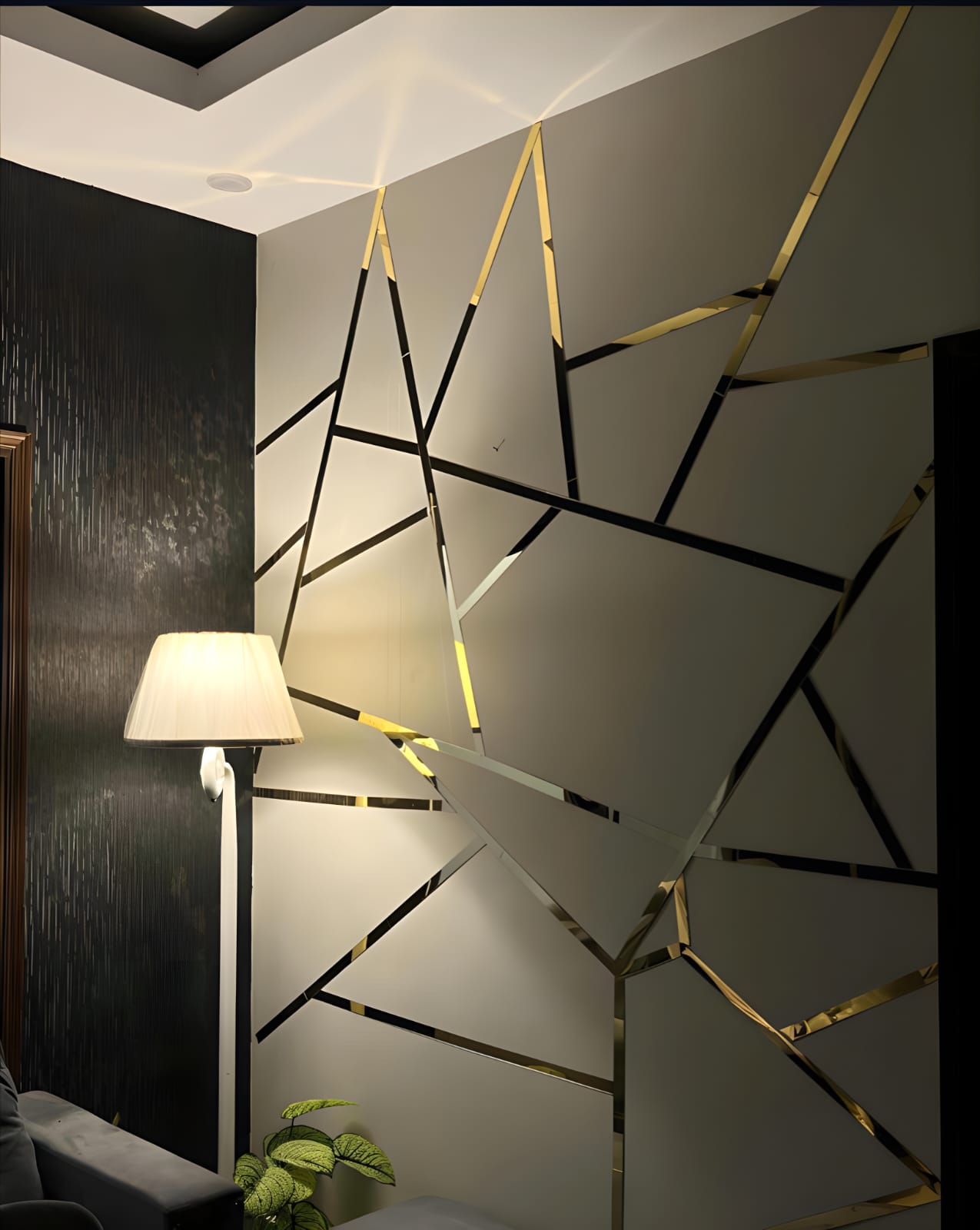 Acrylic Strips 8 Feet Long Bundle for Wall Decor (Golden Finish).